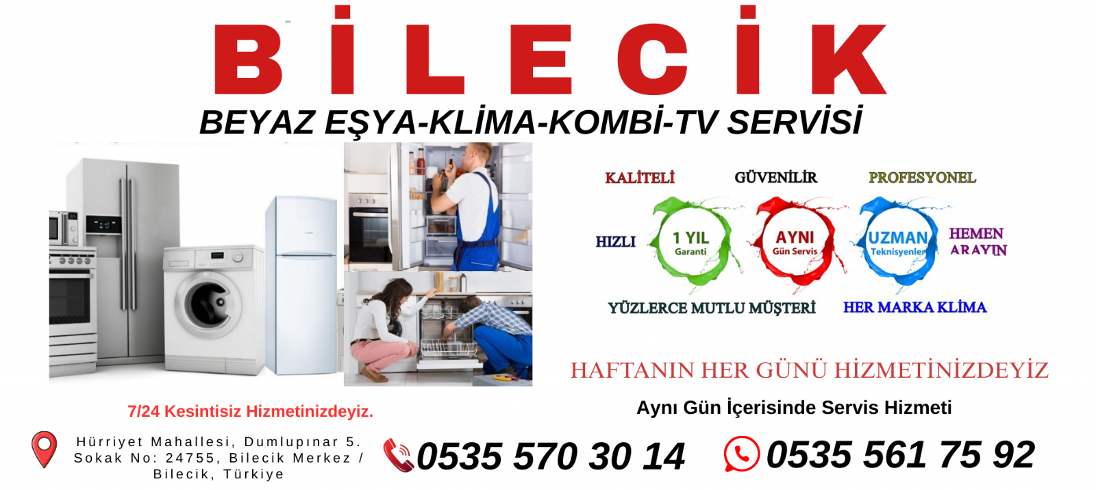 BİLECİK BEYAZ EŞYA SERVİSİ